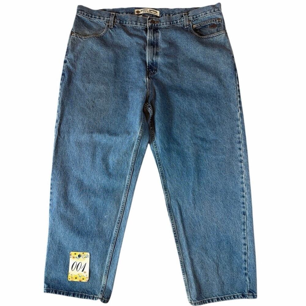 Harley Davidson Jeans Men’s 44 x 30 Relaxed Fit Black Label Straight Leg Denim